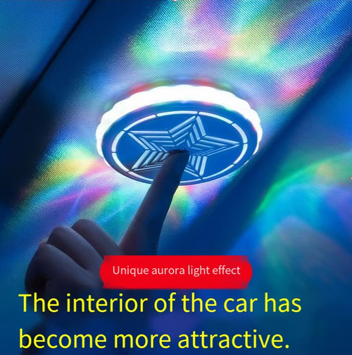 This LED reading lamp features a unique five-point star design. Its aurora light effect is enchanting. It can be freely switched between multiple modes, and it adds fun with voice control and automatic modes. The suction cup installation is simple, and the Type-C charging is worry-free. The operation is easy, and it can quickly create a unique interior atmosphere, bringing a new experience to driving.
