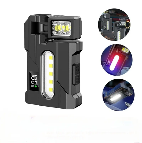 Portable magnetic suction work lamp, an excellent tool for work lighting. It can be adjusted in multiple directions. The magnetic suction + pen holder design frees your hands. Red and white dual light sources meet the requirements of lighting and warning. TYPE-C fast charging + digital power display. High-brightness LED bulbs clearly illuminate details. Suitable for various scenarios such as auto repair, electrical work, and outdoor use. It is the bright support for mobile work.