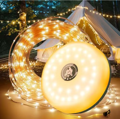 With the integrated design of the tape measure, the string lights can be directly inserted into the lamp body. With just a gentle pull, the colorful string lights can be easily controlled and neatly tucked away. They can fit into a camping bag or be placed in a drawer without taking up much space. No longer do you have to worry about spending half an hour unraveling the string while being frustrated for just five minutes of camping. Even beginners can instantly become storage experts.