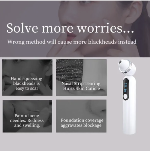 This visualized electric blackhead remover features a high-definition camera for precise and non-blind cleaning. It comes with three types of silicone suction heads, ensuring a thorough clean of the entire face with no blind spots. It gently removes blackheads without damaging the skin barrier, eliminating the need for manual squeezing and skin irritation. It is portable and convenient for home use, making it a professional beauty tool for pore cleansing and blackhead removal.