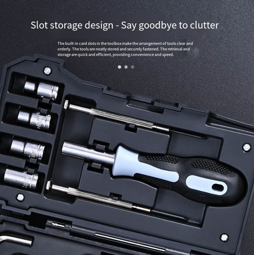 18-in-1 flashlight tool set, combining lighting and tools into one. The strong light flashlight has a stable grip, and the soft light-strong light dual mode is suitable for night use and emergencies. Inside the case, there are 18 tools: hammer, wrench, socket, scissors, etc. It can be folded into a mini toolbox for storage. It can handle home repairs, outdoor camping, and vehicle emergency situations. It is practical for both personal use and as a gift.