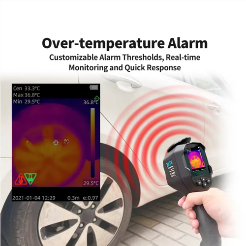 This handheld infrared thermal imager features a highly sensitive sensor that captures clear thermal images, revealing potential issues such as pipeline heat leakage. The touchscreen operation is user-friendly, and it offers laser positioning assistance for temperature measurement. With IP54 dustproof and waterproof capabilities, it is suitable for various scenarios including electrical inspection and equipment maintenance, making it an excellent tool for professionals.
