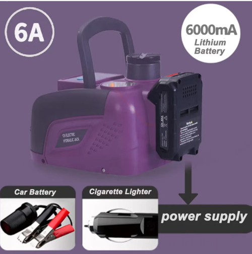 5 tons of electric hydraulic jack + wrench set. Elevate SUVs and sedans with one click. Electric wrench can tighten tire screws in just a few seconds. Equipped with LED lighting, it's clear even at night for tire replacement. Dual power supply of battery and cigarette lighter. No breakdown in critical moments. Compact and portable, saving space. Essential for safe self-driving trips. Say goodbye to the embarrassment of roadside tire replacement.