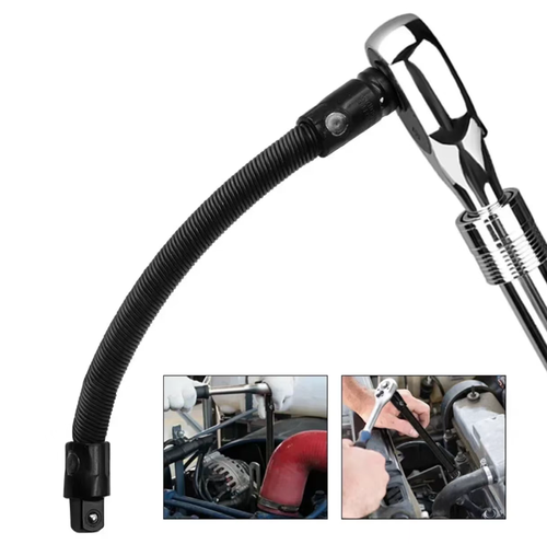 Order today and you will receive 2 universal joint spring connecting rod tools. These tools have high elasticity and anti-loosening properties, can be bent to 35 centimeters, and are convenient for reaching hard-to-reach areas in car maintenance, mechanical work, and DIY projects. No need to remove the cover. They are compatible with various types of wrenches, saving time for disassembly and assembly and improving maintenance efficiency.