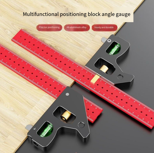 Portable game console heavy-duty assembly square, aluminum alloy 45° and 90° square woodworking, multi-functional beam assembly square measuring tool