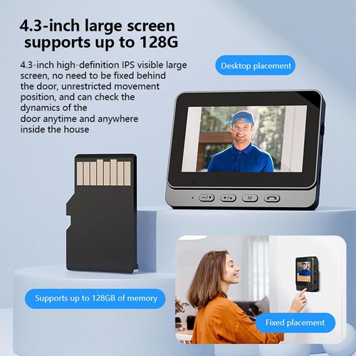 Intelligent visual video doorbell, equipped with an indoor display, wireless two-way audio intercom doorbell, high-definition clear video security monitor, outdoor waterproof household doorbell, night vision human detection doorbell, real-time visitor viewing device, easy-to-install home intelligent security doorbell, practical daily anti-theft monitoring equipment for family villas, apartments or courtyards