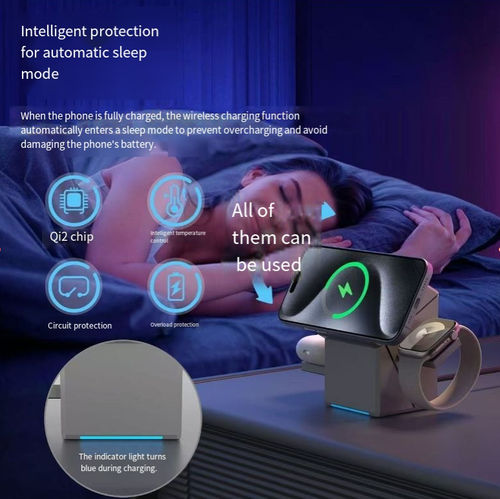 XW10 Magic Cube Wireless Spin Charger - Strong Magnetic Force, 15W Fast Charging, 3-in-1, New Desktop Wireless Charger