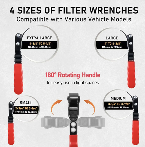 This 8-piece stainless steel filter wrench set is not just a set of tools,  it is your professional companion for car repair and oil changes. With its full range of specifications, high durability and effortless design, it breaks through the limitations of assembly and disassembly, making each filter replacement precise, efficient and worry-free. It is a must-have tool for the automotive repair industry and car owners.