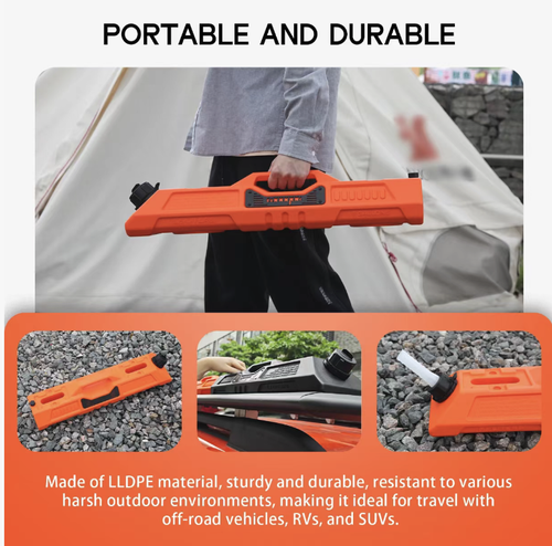 This 1.7-gallon outdoor camping spare oil tank is made of durable LLDPE material. It can hold oil and also serve as a shower water tank. It features upgraded double safety lock covers + anti-reflux valve for safety and no leakage. The portable hand-held design makes storage easy. It is an all-in-one outdoor supply tool for storing water and oil during camping and off-road travels. It enables you to have electricity and water at your disposal at any time.