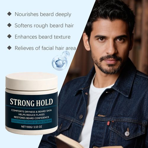 Men's Beard Anti-Fungal Moisturizing Cream, the savior for bearded men! This cream contains anti-fungal ingredients, which can inhibit the proliferation of bacteria, reduce redness, pimples and itching. It also adds moisturizing factors to keep the beard smooth without frizzing. The cream has a refreshing and easy-to-absorb texture. Order today and get 3 bottles, making the beard area clean and well-groomed!