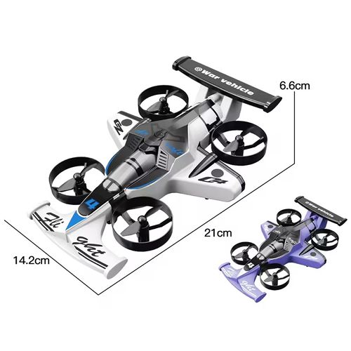 2-in-1 Remote Control Drone & Racing Car: Air-Ground Dual Mode RC Vehicle with Vibrant LED Lights, 2.4GHz Anti-Interference Remote Control, 360° Flip Stunt Drift Function, Vertical Takeoff & Stable Hovering Performance, User-Friendly Design for Beginners, Suitable for Indoor and Outdoor Adventures, Great Gift for Kids, Teens, and Adults Who Love RC Toys, Perfect for Christmas, Birthdays, and Holiday Celebrations