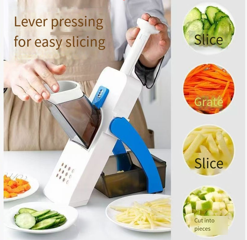 New Upgraded Convenient Manual Potato Slicer with Stainless Steel Blades