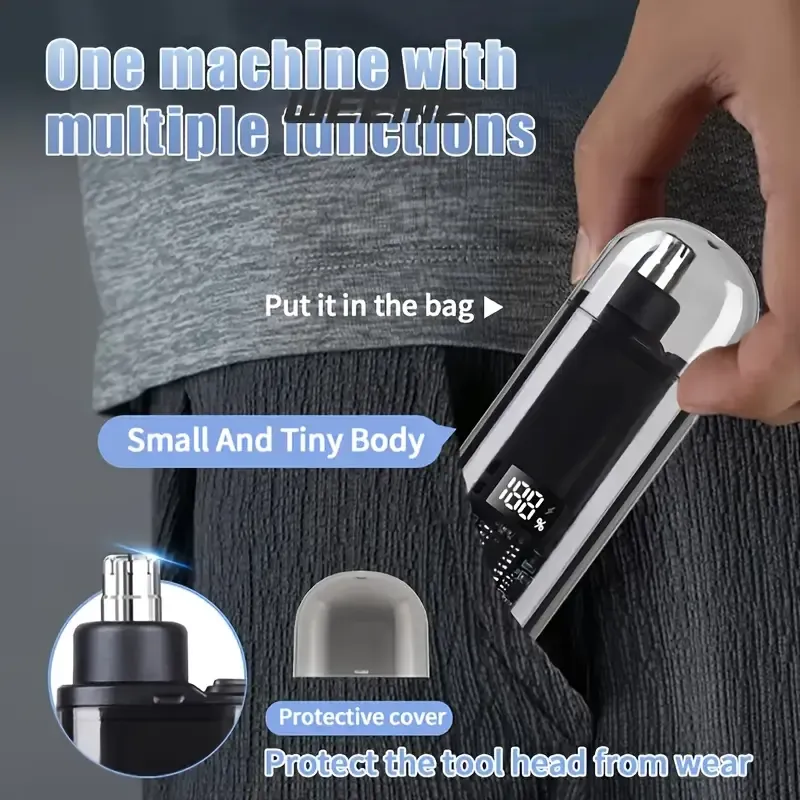 USB Rechargeable Mini Electric Nose Hair, Ear, Eyebrow Trimmer