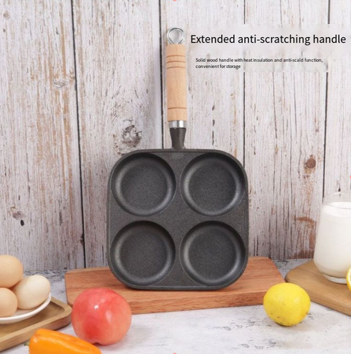 4-Hole Frying Pot Thickened Omelet Pan Non-stick Egg Pancake Steak Cooking Egg Ham Pans Dual Purpose Cookware Pan