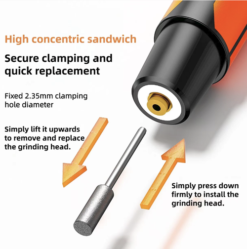 This mini handheld digital electric grinder features six precise speed adjustments and digital display visualization. It is equipped with Type-C fast charging and LED light, and comes with a full range of grinding accessories. With its pen-like portable design, it is an efficient tool for home DIY, model making, and fine maintenance. Make every polishing process full of a sense of control, and inject unlimited possibilities into home repairs and handicraft creations.