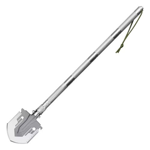 Splittable and extendable multi-functional soldier's shovel: The integrated shovel head contains a scale ruler, blade, bottle opener, screwdriver interface. It supports multi-level deformation to switch tool forms. It comes with an extended handle component. Tactical spikes. Tool head accessories. Covers all scenarios such as camping pit digging, outdoor tree sawing, self-reliance in emergencies, and survival in the wild. Professional portable survival tools.