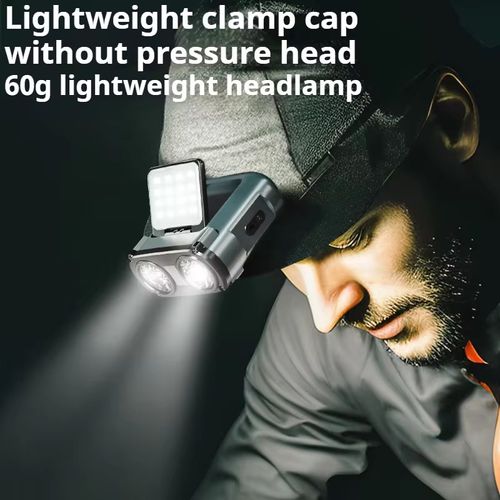 New model of multi-functional strong light sensing headlamp, super bright, long-range, long-lasting battery life, outdoor fishing cap clip lamp