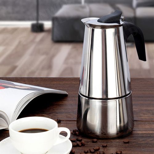 Stainless Steel Moka Pot Stovetop Espresso Coffee Maker, Italian Style Coffee Brewer with Copper Safety Valve, For Gas Stove, Home & Office Use Nigeria