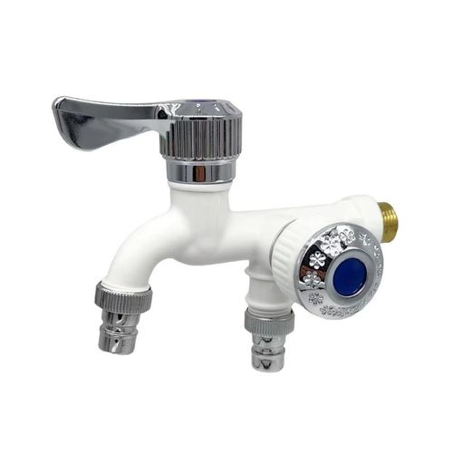 Two Way Double Outlet Water Tap, 1 In 2 Out Multi Outlet Bib Tap,  Washing Machine Water Faucet for Nigeria Home Use