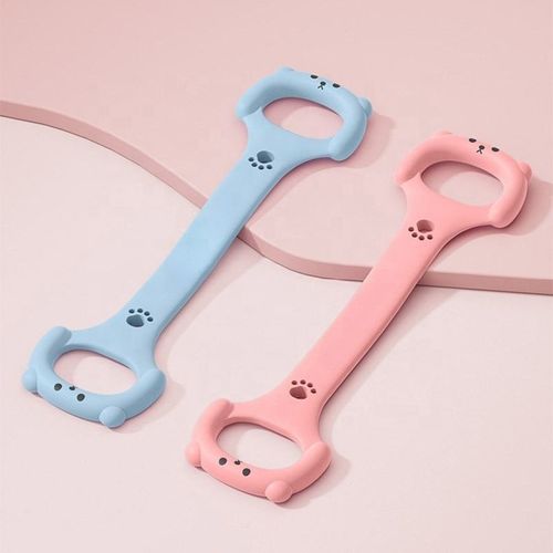 Portable Silicone Figure 8 Resistance Stretcher, Cute Bear Handle Yoga Pull Band for Home Gym, Shoulder and Back Workout for Women and Men