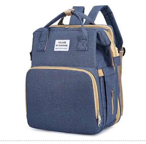 2 in 1 Baby Diaper Backpack with Foldable Baby Bed, Multi Pockets Maternity Nappy Bag, Portable Baby Crib Backpack for Mom Travel Outdoor Nigeria