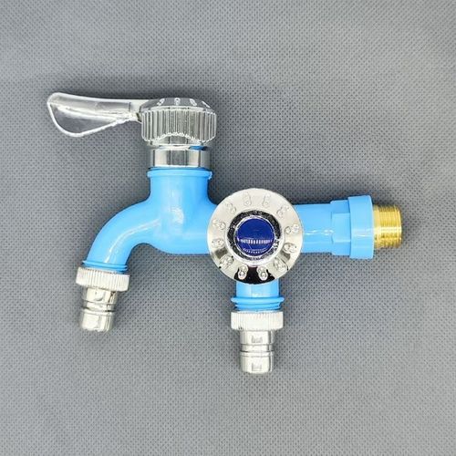 Two Way Double Outlet Water Tap, 1 In 2 Out Multi Outlet Bib Tap,  Washing Machine Water Faucet for Nigeria Home Use