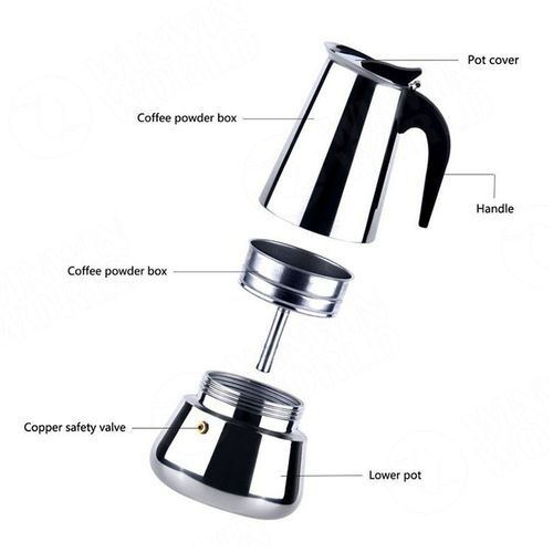 Stainless Steel Moka Pot Stovetop Espresso Coffee Maker, Italian Style Coffee Brewer with Copper Safety Valve, For Gas Stove, Home & Office Use Nigeria