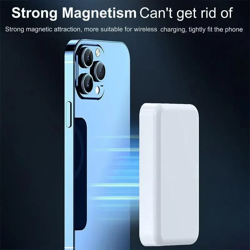 Magnetic Power Bank,5000mAh Portable Charger,Fast Charging for iPhone 17,16,15,14,13,12 Pro,Pro Max,Plus,White MagSafe Wireless Battery