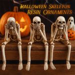 💀 Halloween Three Wise Skeletons Resin Figurines 🎃