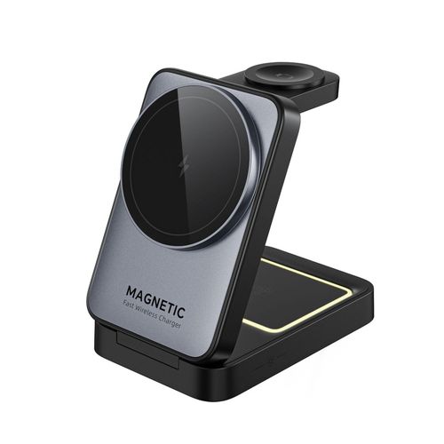 Foldable 3-in-1 Aluminum Magnetic Charger