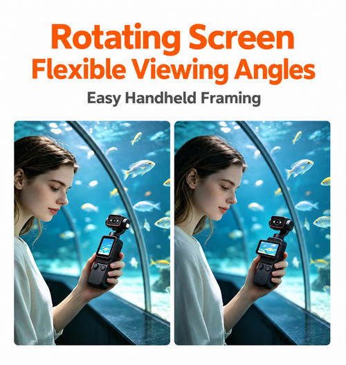 Portable Pocket Camera with Rotating Screen