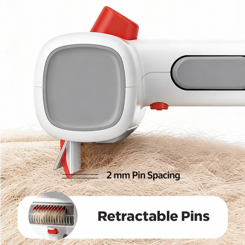 Self-Cleaning Pet Grooming Brush with Retractable Pins