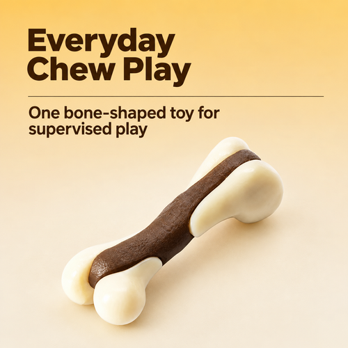 Bone-Shaped Dog Chew Toy - 1 Piece, 13 x 4.6 cm