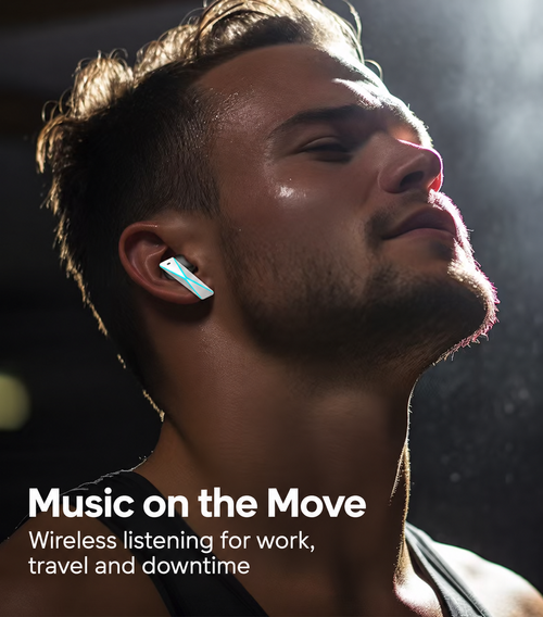 Grey True Wireless Gaming Earbuds with Sliding Charging Case