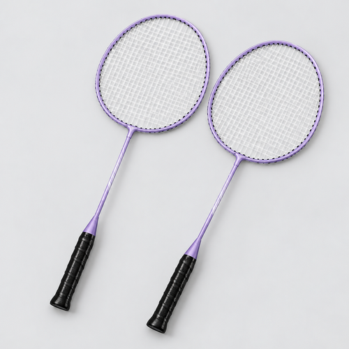 Adult Purple Badminton Racket Set with Purple Carry Bag