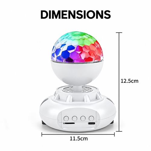 White Bluetooth Speaker with Colour Projection Light