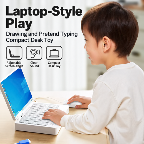 Kids Pretend Learning Laptop Toy with Drawing Screen