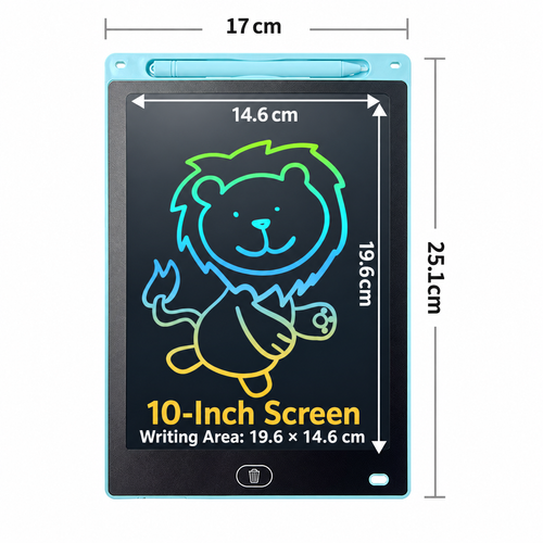 Blue 10-Inch LCD Writing Tablet with Stylus