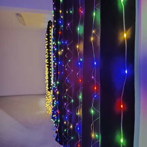 Multicolor LED Copper Wire Curtain String Lights