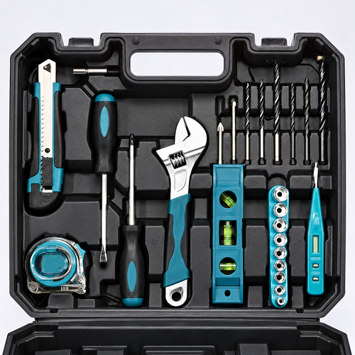 29-Piece Cordless Drill and Tool Kit in Black Case