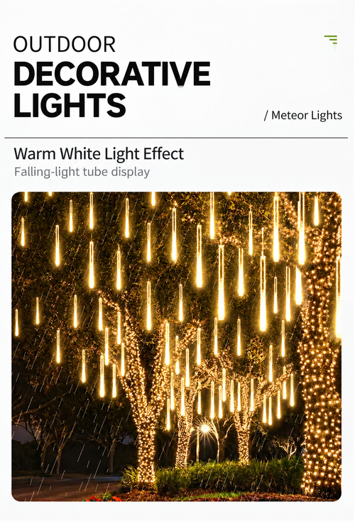 Warm White Meteor Shower Tube String Lights