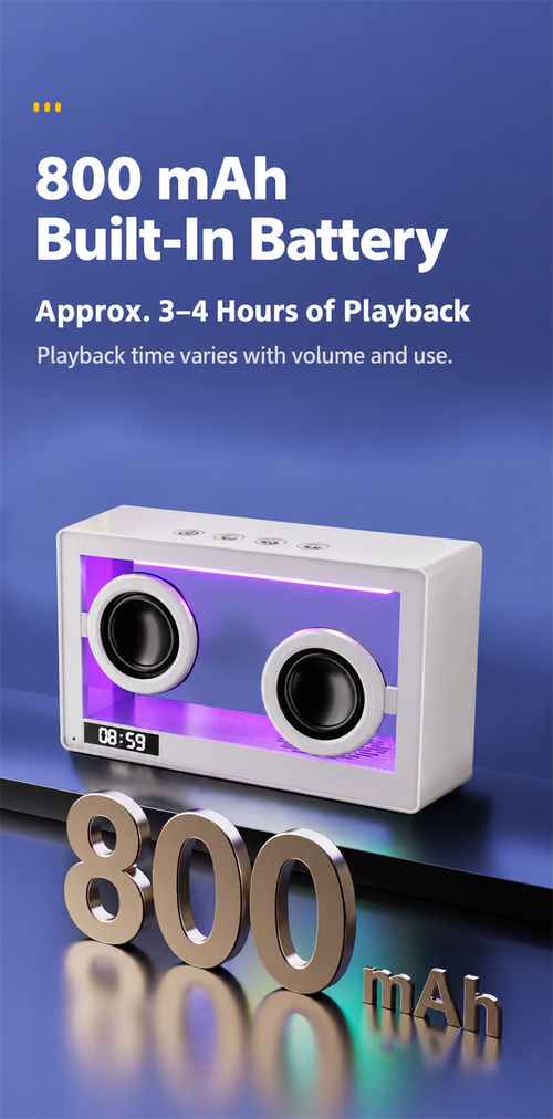 White M9 Transparent Bluetooth Speaker with Ambient Lights