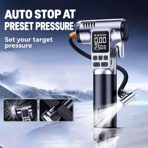 Digital Handheld Tyre Inflator with Emergency Tools