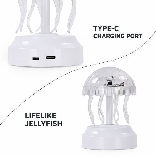 RGB Jellyfish Projection Lamp with USB-C Charging