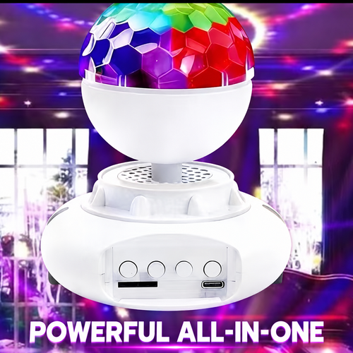 White Bluetooth Speaker with Colour Projection Light