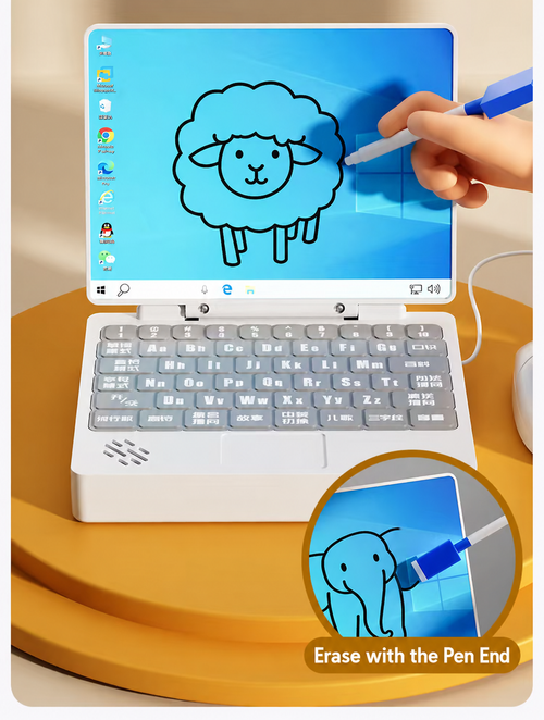 Kids Pretend Learning Laptop Toy with Drawing Screen