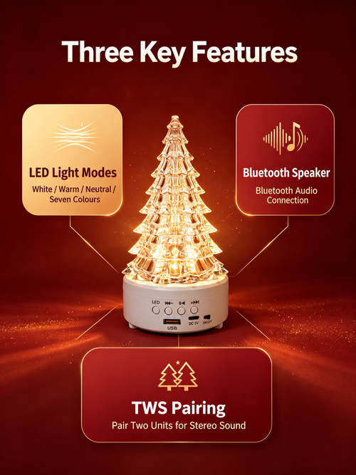 Multicolour LED Christmas Tree Light with Bluetooth Speaker