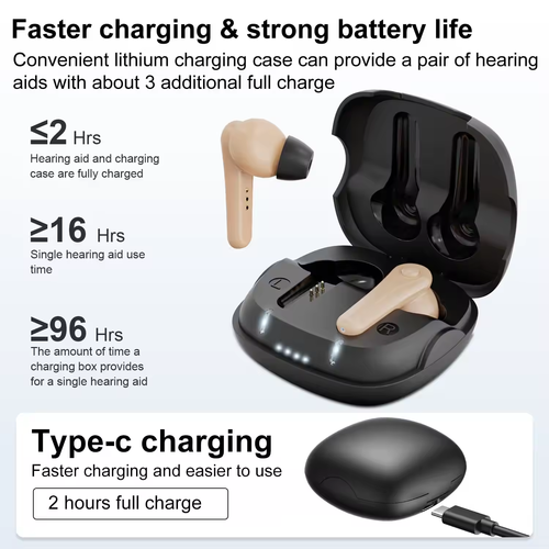 Noise canceling digital hearing aids rechargeable tws earphones bluetooth wireless