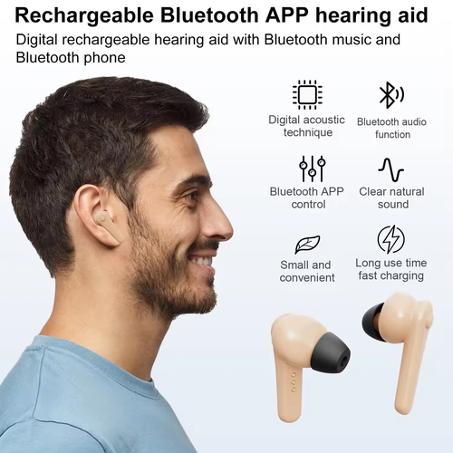 Noise canceling digital hearing aids rechargeable tws earphones bluetooth wireless
