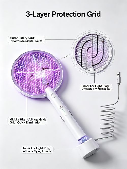 🔥HOT SALE🔥 COD！Rechargeable Household Electric Mosquito Swatter,Powerful Mosquito Killer,Lithium-Ion Mosquito and Fly Swatter,Multifunctional Mosquito-Killing Tool.48H Dispatch ICOD Orders are dispatched within 48 hours from our Nairobi warehouse.Delivery takes 1-3 working days.